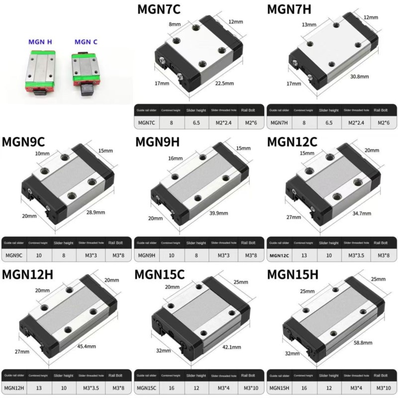 Linear Rail Mgn12H Set - 1PCS MGN7C MGN7H MGN9C MGN9H MGN12C