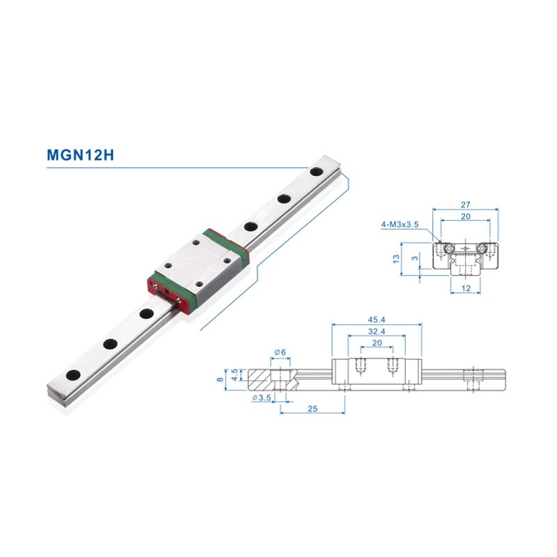 12mm Linear Guide MGN12 Rail 1 - огляд і ціна Linear Rail Mgn12H Set