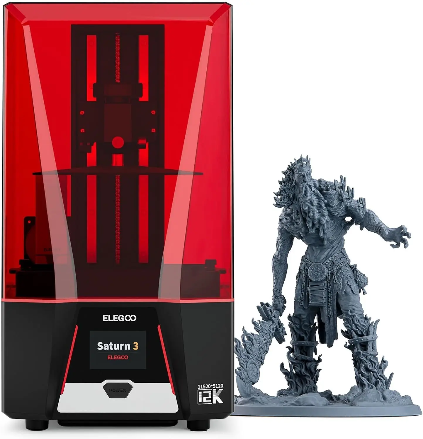 Saturn 3 MSLA 12K 3D Printer | - огляд і ціна 12K Monochrome Lcd Resin 3D Printer