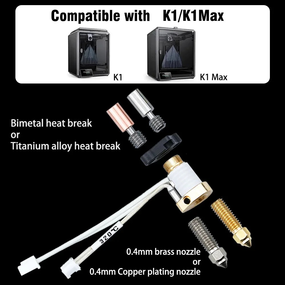 Upgrade Creality K1 Ceramic He - огляд і ціна High Flow Ceramic Hotend